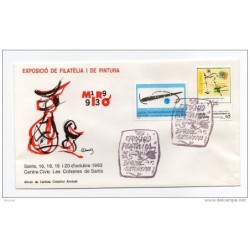 Carta exposicion de pintura miro con perforacion en los sellos