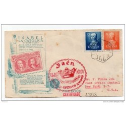 Carta con matasello  Rojo Jaen  circulada nueva york