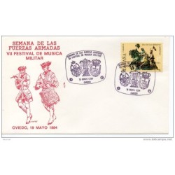 Carta con matasello fuerzas armadas  festival de musica militar  1984