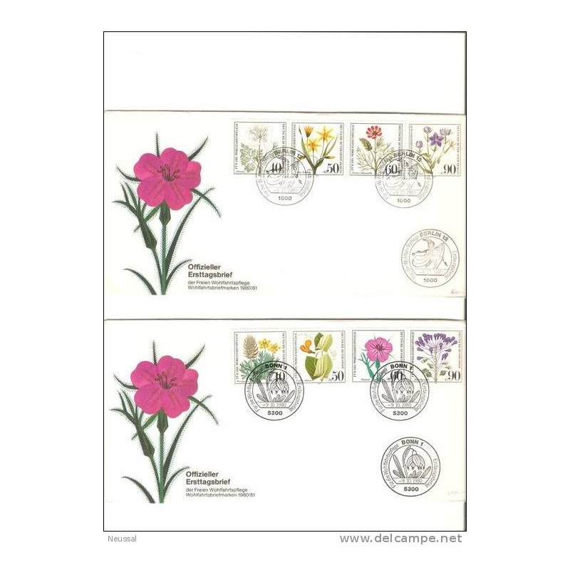 2 cartas de alemania de 1980 flores 2 cartas de alemania de 1980 flores