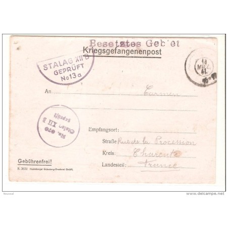 Carta  prisionero de guerra de 1941
