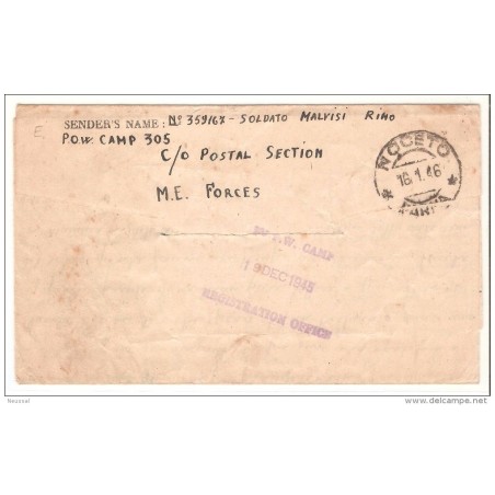 Carta prisionero de guerra de 1945