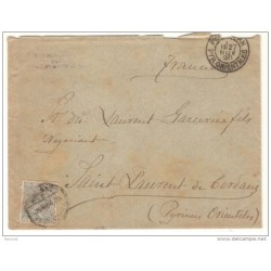 Carta de 1890 destino perpignan