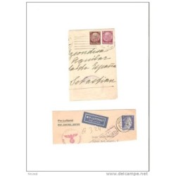 Recorte carta y tarjeta con cuño de censura de madrid  y guipuzcoa