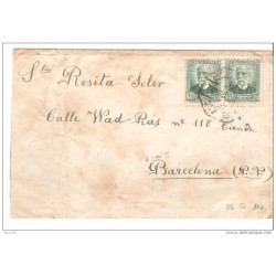 Carta con matasello por detras en rodillo barcelona