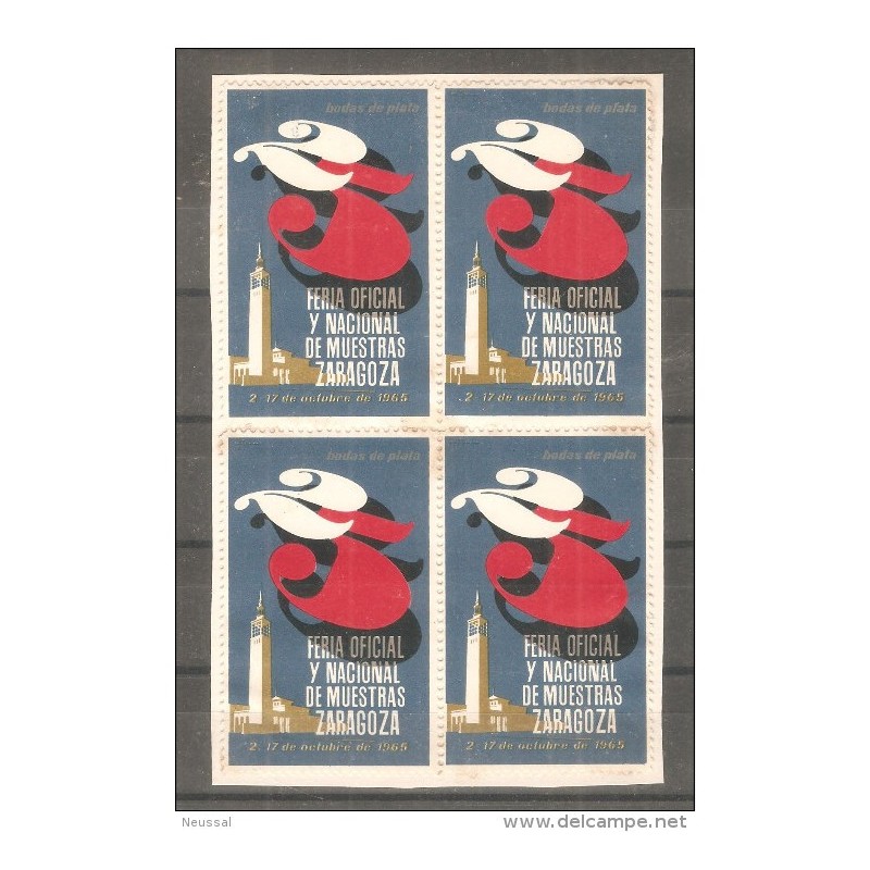 Viñeta en bloque de 4 de zaragoza de 1965 Viñeta en bloque de 4 de zaragoza de 1965
