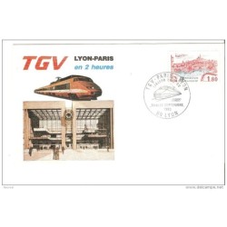 Carta de  tgv lyonparis 1983  tematica tren