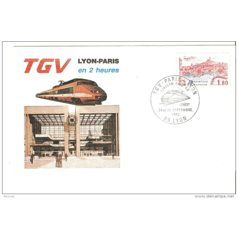 Carta de tgv lyonparis 1983 tematica tren Carta de tgv lyonparis 1983 tematica tren
