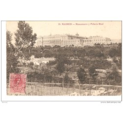 Tarjeta postal de manzanares y palacio real Circulada