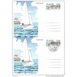 2 tarjetas postales de aland nueva y usada