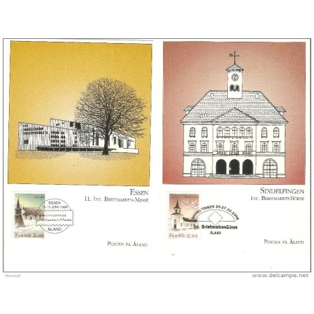 2 tarjetas postales de aland
