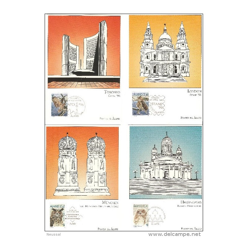 Serie de 4 tarjetas postales de aland n 109112 Serie de 4 tarjetas postales de aland n 109112