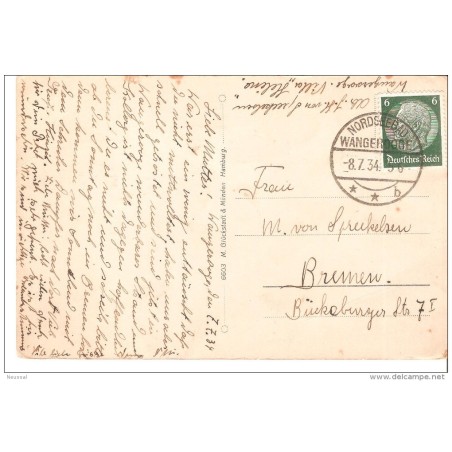 Tarjeta de alemania circulada 1934