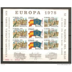 Hojita commemorativa de Europa 1978 sin dentar muestra