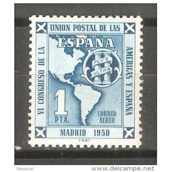Sello n 1091 Congreso de la union postal de las Americas y España