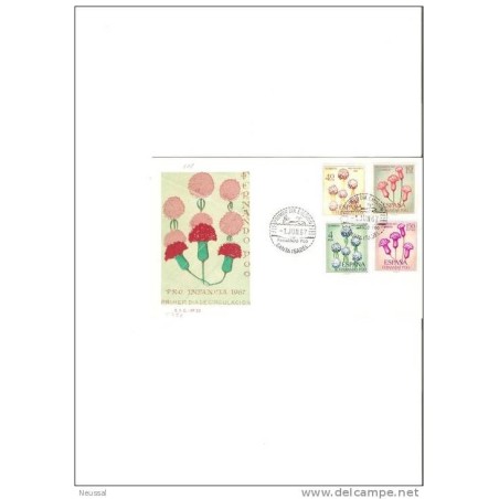 Carta  primer día emisión  de 1967 flores