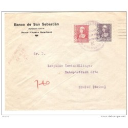 Carta con matasello censura militar san sebastian