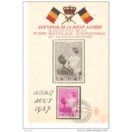 Sello 1937 belgica