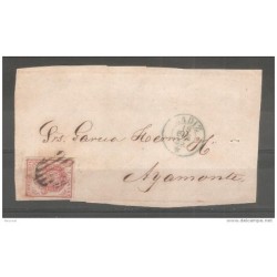 Frontal de carta  con matasello de cadiz azul