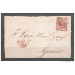 Frontal de carta  con matasello rojo