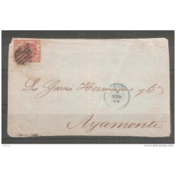 Frontal de carta  con matasello madrid azul
