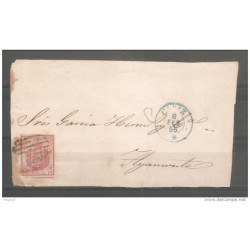 Frontal de carta  con matasello cadiz azul