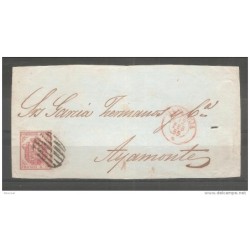 Frontal de carta  con matasello rojo