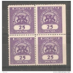 Sello en bloque de 4 locales michigan