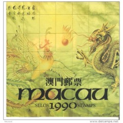 Año  completo 1990 Macau  Con hojitas y carnet