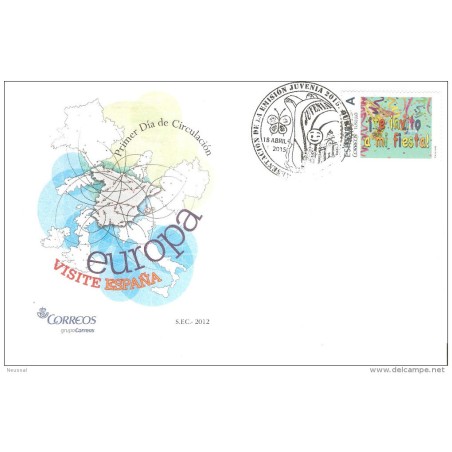 Sello personalizado en carta  con matasello juvenia 2015