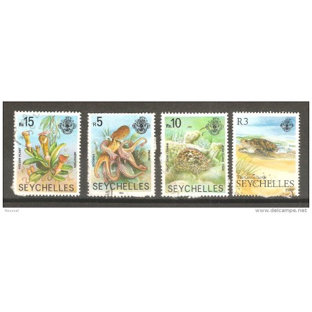4 sellos diferentes de seychelles