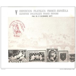 Tarjeta numerada exposicion filatelica francoespañola 1977