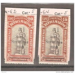 Sello n 62y 64  san marino