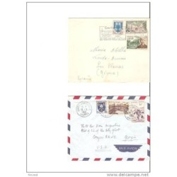 2 cartas  de francia  años 1958 y 66