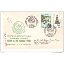 Carta con matasello especial Fiesta de los huevos pintos  Pola de sierro