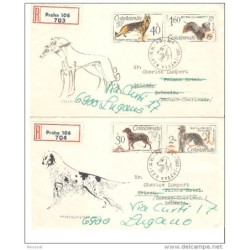 2 cartas de checoslovaquia 1965