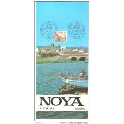 Tarjeta exposicion filatelica Coruña Noya