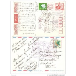 2 tarjetas postales diferentes de japon circuladas